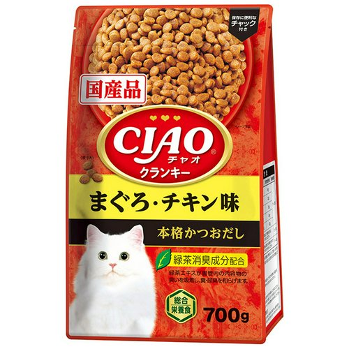 キャットフード いなば CIAO チャオ クランキー まぐろチキン味 本格かつおだし 700g