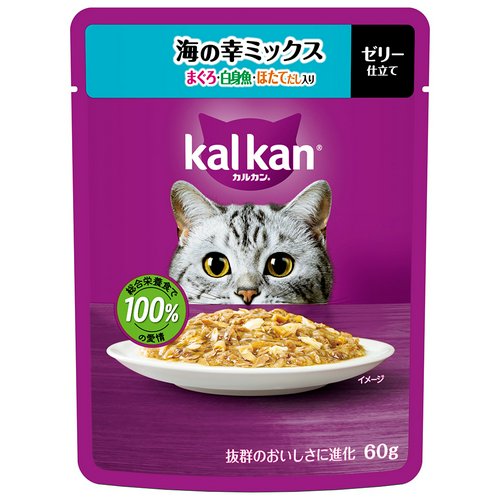 カルカン パウチ 海の幸ミックス まぐろ白身魚ほたてだし入り 60g キャットフード