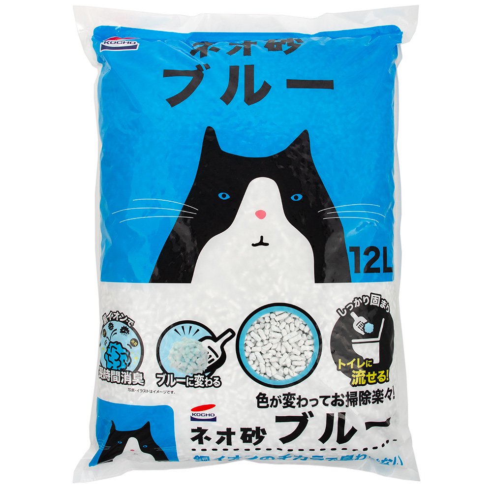 猫砂 コーチョー ネオ砂 ブルー 12L 流せる 固まる 燃やせる  チャーム