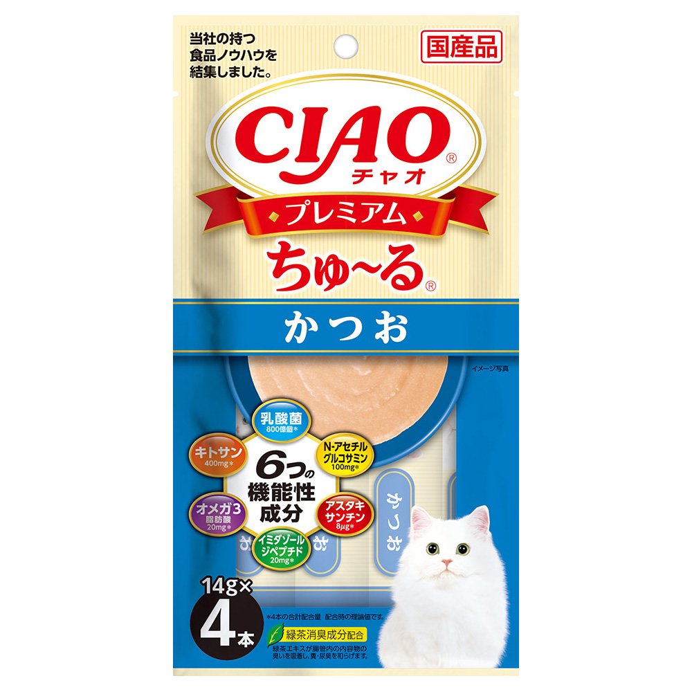 CIAO プレミアムちゅ~る かつお 14g×4本